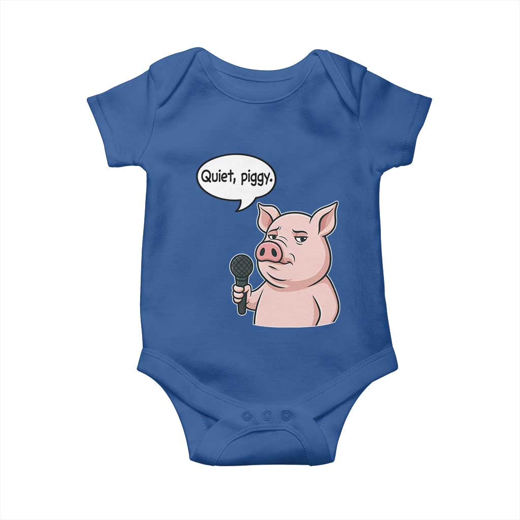 Quiet Piggy Funny Sarcastic Pig Baby Onesie Political Satire Humor Free Speech - Wonder Print Shop