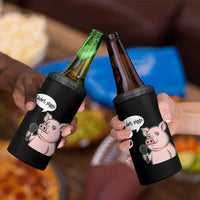 Quiet Piggy Funny Sarcastic Pig 4 in 1 Can Cooler Tumbler Political Satire Humor Free Speech - Wonder Print Shop