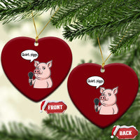 Quiet Piggy Funny Sarcastic Pig Ceramic Ornament Political Satire Humor Free Speech - Wonder Print Shop