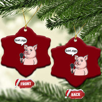 Quiet Piggy Funny Sarcastic Pig Ceramic Ornament Political Satire Humor Free Speech - Wonder Print Shop