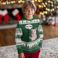 Quiet Piggy Funny Sarcastic Pig Ugly Christmas Sweater Political Satire Humor Free Speech - Wonder Print Shop