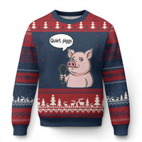Quiet Piggy Funny Sarcastic Pig Ugly Christmas Sweater Political Satire Humor Free Speech - Wonder Print Shop