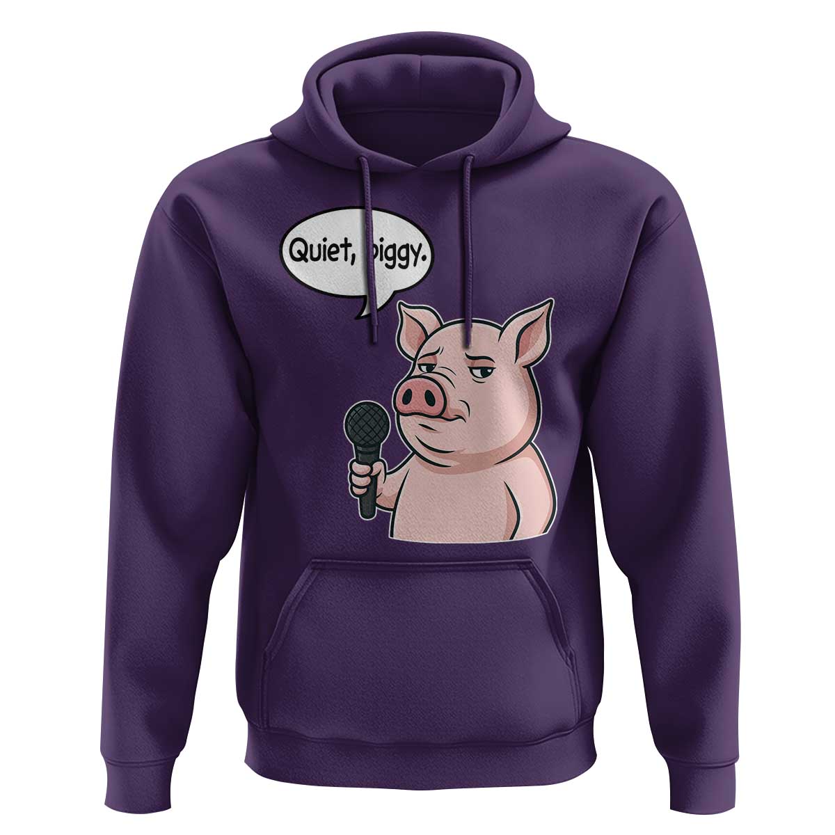 Quiet Piggy Funny Sarcastic Pig Hoodie Political Satire Humor Free Speech - Wonder Print Shop