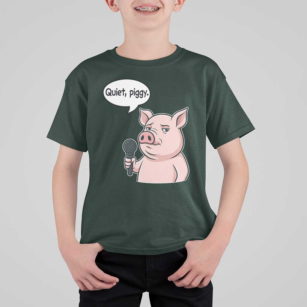 Quiet Piggy Funny Sarcastic Pig T Shirt For Kid Political Satire Humor Free Speech - Wonder Print Shop