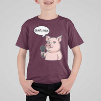 Quiet Piggy Funny Sarcastic Pig T Shirt For Kid Political Satire Humor Free Speech - Wonder Print Shop