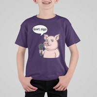 Quiet Piggy Funny Sarcastic Pig T Shirt For Kid Political Satire Humor Free Speech - Wonder Print Shop