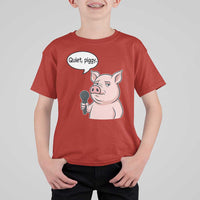 Quiet Piggy Funny Sarcastic Pig T Shirt For Kid Political Satire Humor Free Speech - Wonder Print Shop