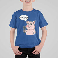 Quiet Piggy Funny Sarcastic Pig T Shirt For Kid Political Satire Humor Free Speech - Wonder Print Shop