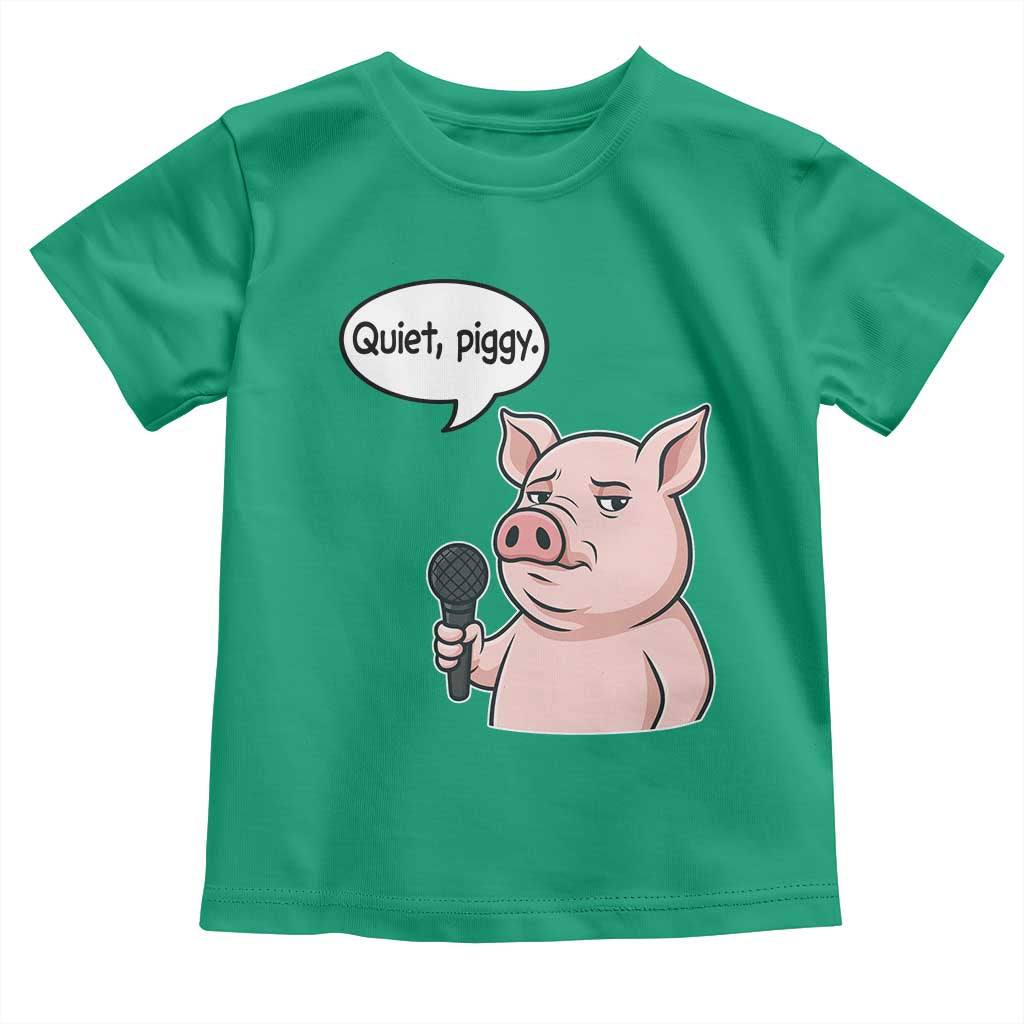 Quiet Piggy Funny Sarcastic Pig Toddler T Shirt Political Satire Humor Free Speech - Wonder Print Shop