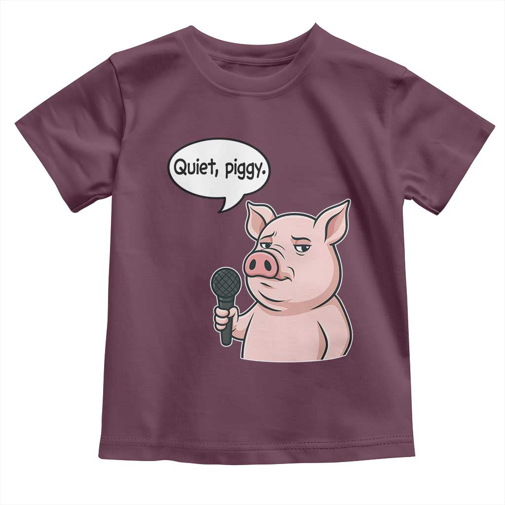 Quiet Piggy Funny Sarcastic Pig Toddler T Shirt Political Satire Humor Free Speech - Wonder Print Shop
