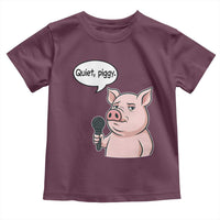 Quiet Piggy Funny Sarcastic Pig Toddler T Shirt Political Satire Humor Free Speech - Wonder Print Shop