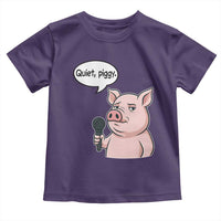Quiet Piggy Funny Sarcastic Pig Toddler T Shirt Political Satire Humor Free Speech - Wonder Print Shop