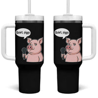 Quiet Piggy Funny Sarcastic Pig Tumbler With Handle Political Satire Humor Free Speech - Wonder Print Shop