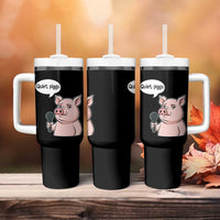 Quiet Piggy Funny Sarcastic Pig Tumbler With Handle Political Satire Humor Free Speech - Wonder Print Shop