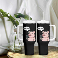 Quiet Piggy Funny Sarcastic Pig Tumbler With Handle Political Satire Humor Free Speech - Wonder Print Shop