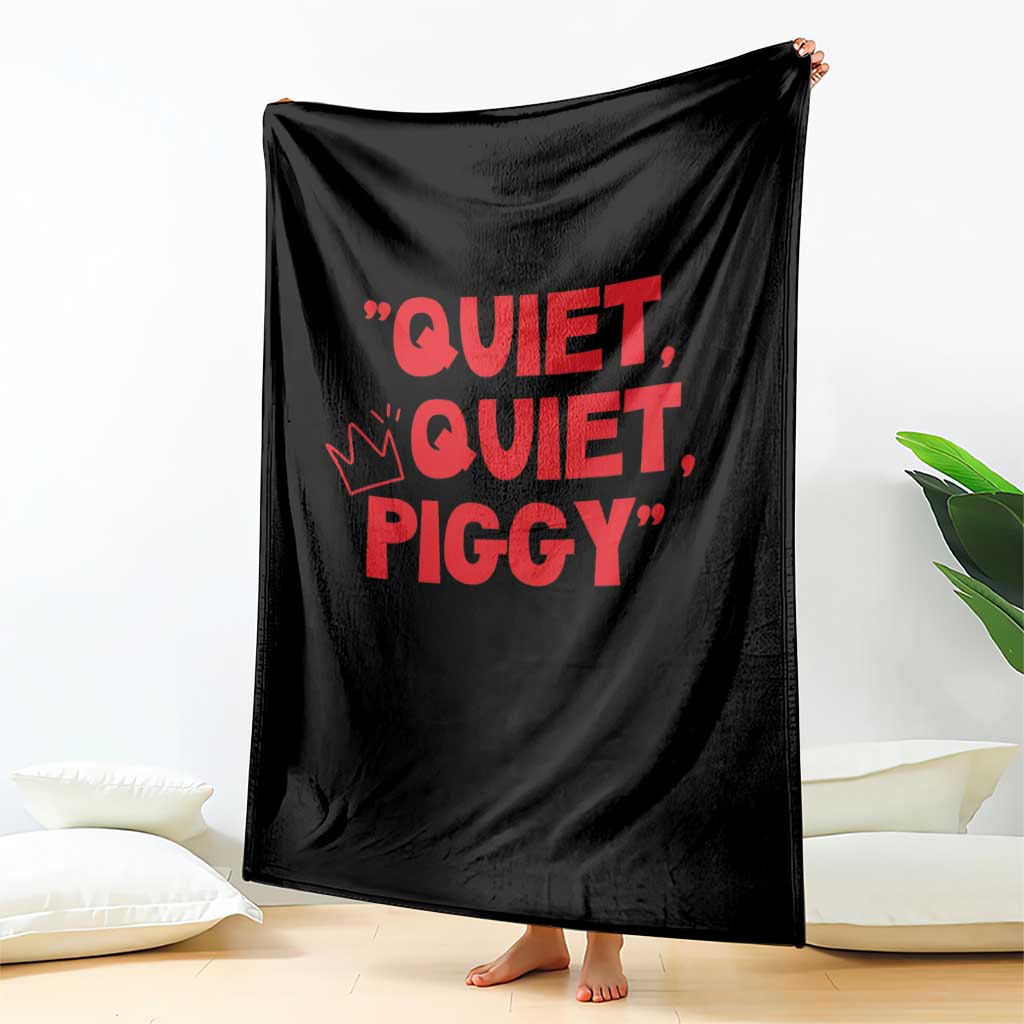 Quiet Quiet Piggy Throw Blanket Funny Political Satire Free Speech - Wonder Print Shop