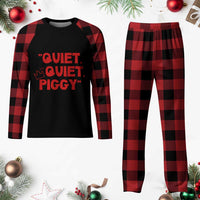 Quiet Quiet Piggy Plaid Pajama Set Funny Political Satire Free Speech - Wonder Print Shop