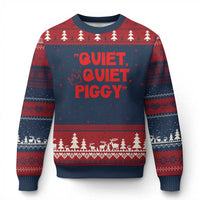 Quiet Quiet Piggy Ugly Christmas Sweater Funny Political Satire Free Speech - Wonder Print Shop