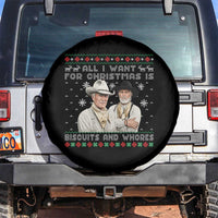 Funny Western Christmas Cowboy Humor Spare Tire Cover All I Want for Christmas Is Biscuits and Whores - Wonder Print Shop