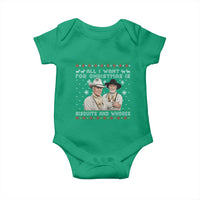 Funny Western Christmas Cowboy Humor Baby Onesie All I Want for Christmas Is Biscuits and Whores - Wonder Print Shop