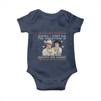 Funny Western Christmas Cowboy Humor Baby Onesie All I Want for Christmas Is Biscuits and Whores - Wonder Print Shop