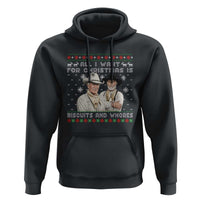 Funny Western Christmas Cowboy Humor Hoodie All I Want for Christmas Is Biscuits and Whores - Wonder Print Shop