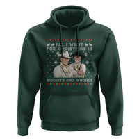 Funny Western Christmas Cowboy Humor Hoodie All I Want for Christmas Is Biscuits and Whores - Wonder Print Shop