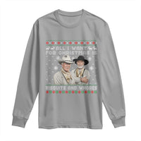 Funny Western Christmas Cowboy Humor Long Sleeve Shirt All I Want for Christmas Is Biscuits and Whores - Wonder Print Shop