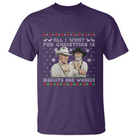 Funny Western Christmas Cowboy Humor T Shirt All I Want for Christmas Is Biscuits and Whores - Wonder Print Shop