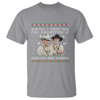 Funny Western Christmas Cowboy Humor T Shirt All I Want for Christmas Is Biscuits and Whores - Wonder Print Shop