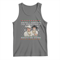 Funny Western Christmas Cowboy Humor Tank Top All I Want for Christmas Is Biscuits and Whores - Wonder Print Shop