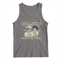 Funny Western Christmas Cowboy Humor Tank Top All I Want for Christmas Is Biscuits and Whores - Wonder Print Shop