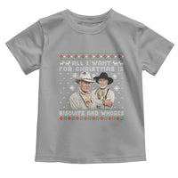 Funny Western Christmas Cowboy Humor Toddler T Shirt All I Want for Christmas Is Biscuits and Whores - Wonder Print Shop