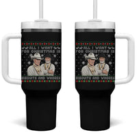 Funny Western Christmas Cowboy Humor Tumbler With Handle All I Want for Christmas Is Biscuits and Whores - Wonder Print Shop