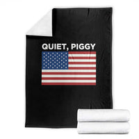 Quiet Piggy Patriotic Meme Throw Blanket Satirical USA Flag Free Speech - Wonder Print Shop