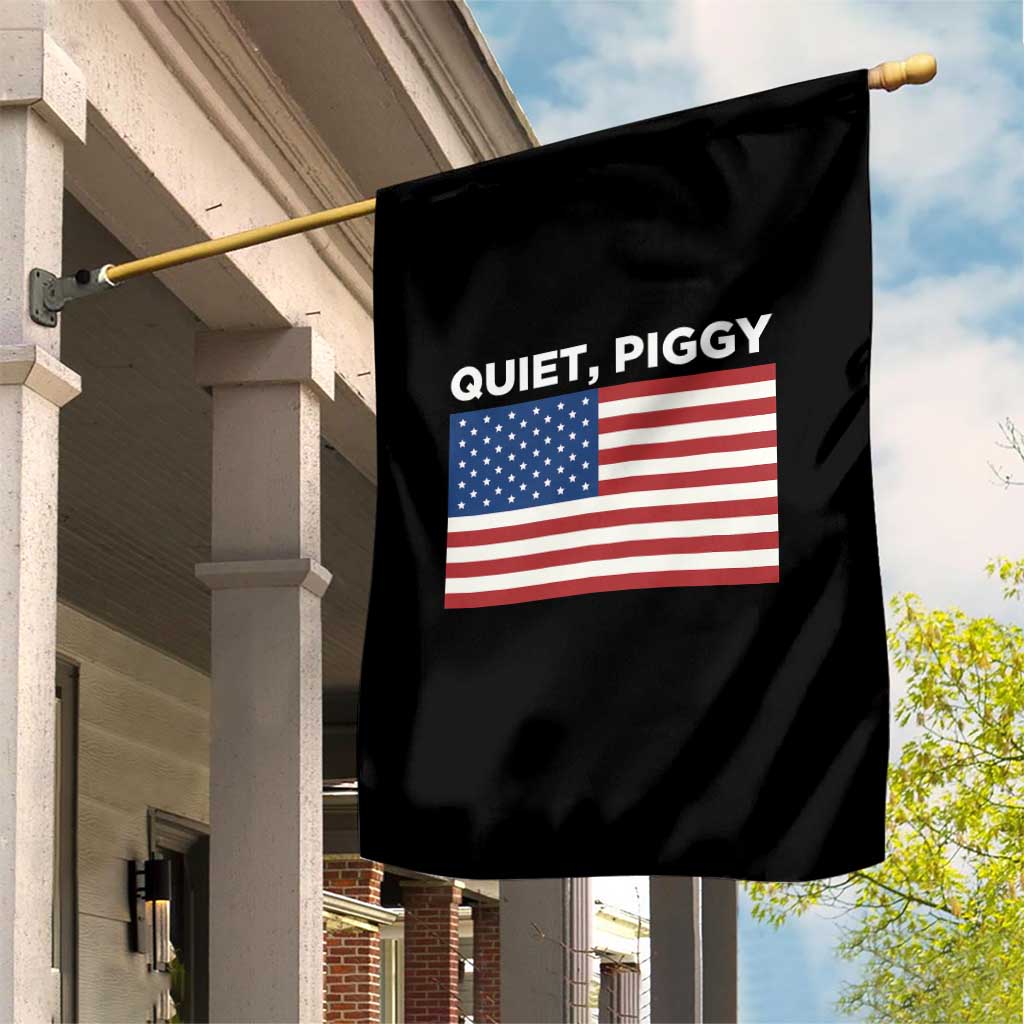 Quiet Piggy Patriotic Meme Garden Flag Satirical USA Flag Free Speech - Wonder Print Shop