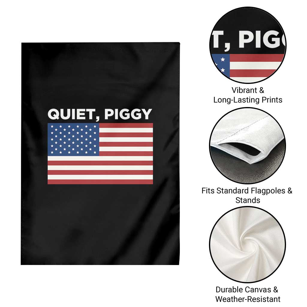 Quiet Piggy Patriotic Meme Garden Flag Satirical USA Flag Free Speech - Wonder Print Shop