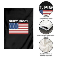 Quiet Piggy Patriotic Meme Garden Flag Satirical USA Flag Free Speech - Wonder Print Shop