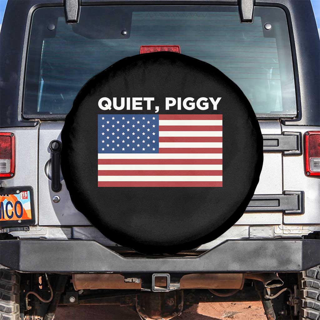 Quiet Piggy Patriotic Meme Spare Tire Cover Satirical USA Flag Free Speech - Wonder Print Shop