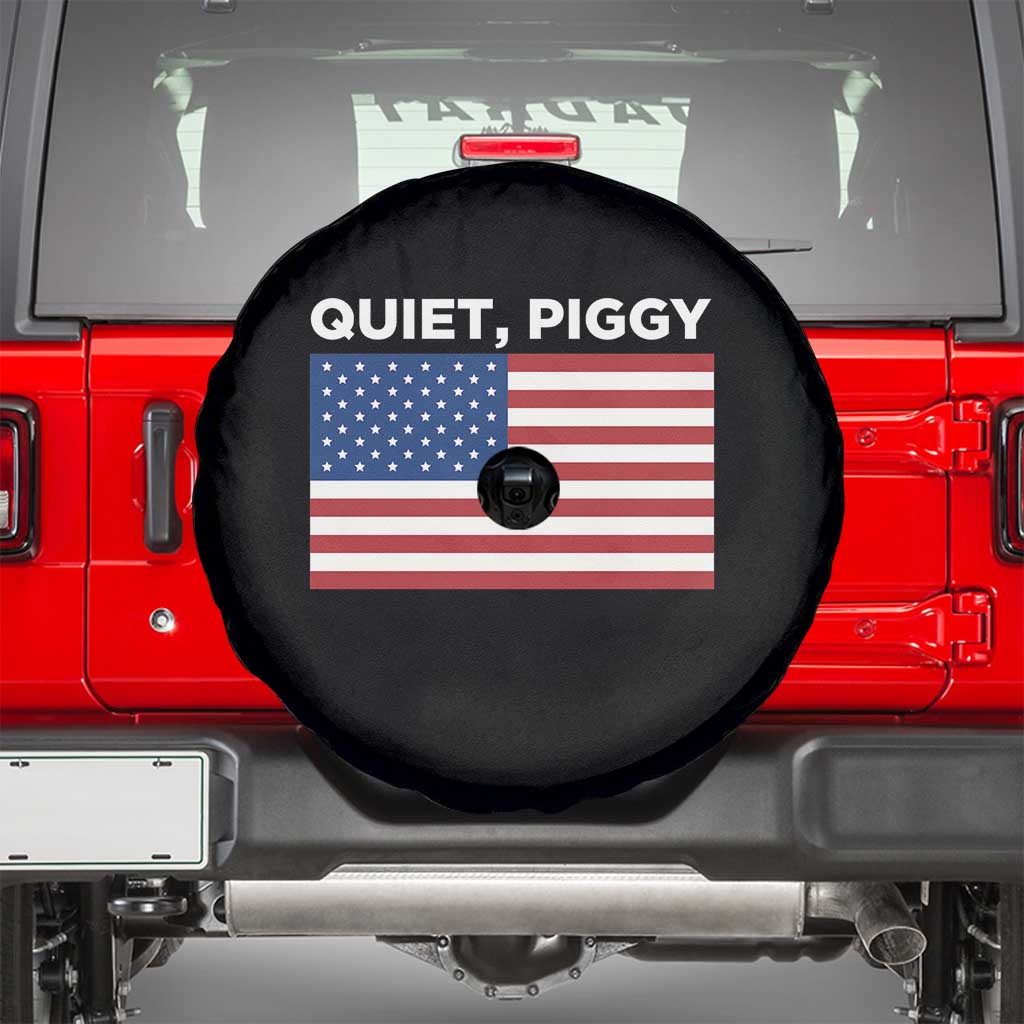 Quiet Piggy Patriotic Meme Spare Tire Cover Satirical USA Flag Free Speech - Wonder Print Shop