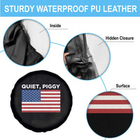Quiet Piggy Patriotic Meme Spare Tire Cover Satirical USA Flag Free Speech - Wonder Print Shop