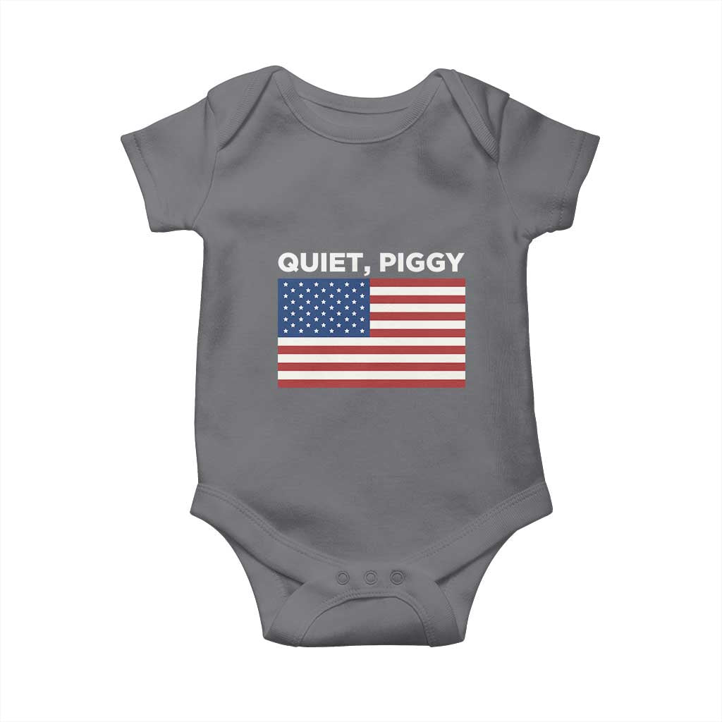 Quiet Piggy Patriotic Meme Baby Onesie Satirical USA Flag Free Speech - Wonder Print Shop