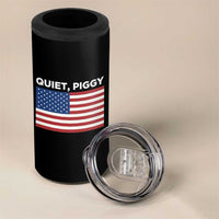 Quiet Piggy Patriotic Meme 4 in 1 Can Cooler Tumbler Satirical USA Flag Free Speech - Wonder Print Shop