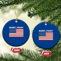 Quiet Piggy Patriotic Meme Ceramic Ornament Satirical USA Flag Free Speech - Wonder Print Shop