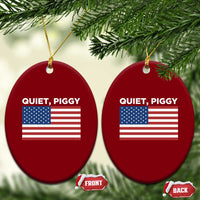 Quiet Piggy Patriotic Meme Ceramic Ornament Satirical USA Flag Free Speech - Wonder Print Shop