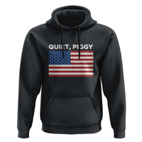 Quiet Piggy Patriotic Meme Hoodie Satirical USA Flag Free Speech - Wonder Print Shop