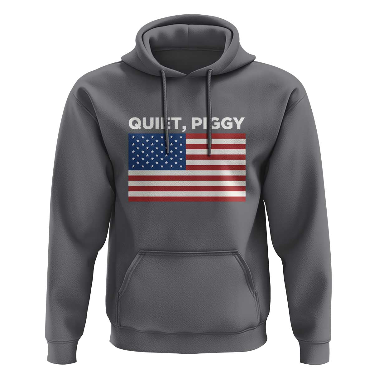 Quiet Piggy Patriotic Meme Hoodie Satirical USA Flag Free Speech - Wonder Print Shop