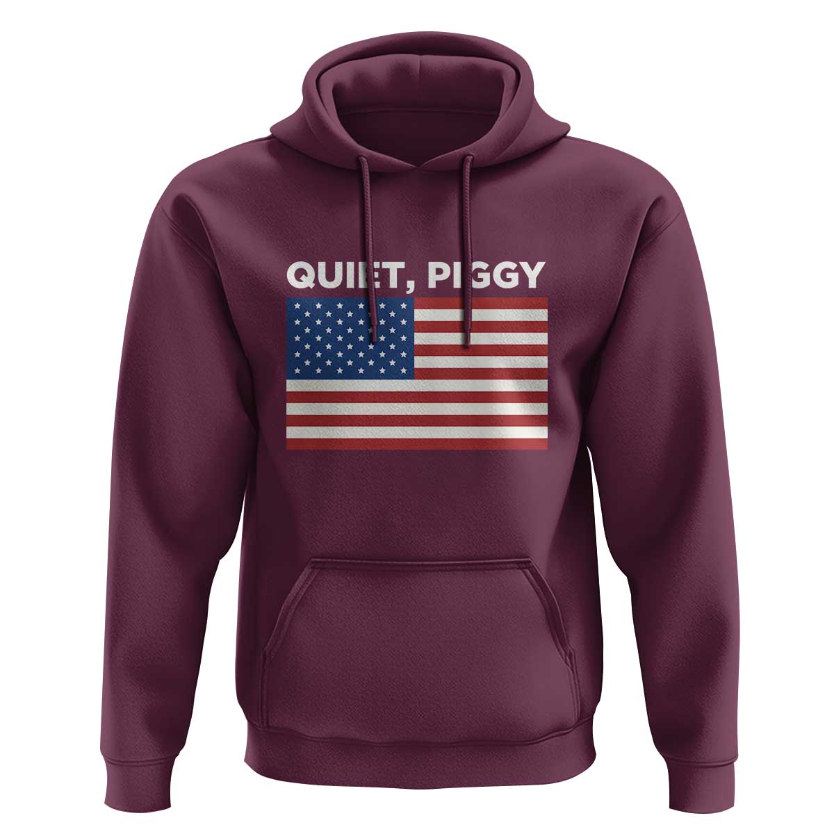 Quiet Piggy Patriotic Meme Hoodie Satirical USA Flag Free Speech - Wonder Print Shop