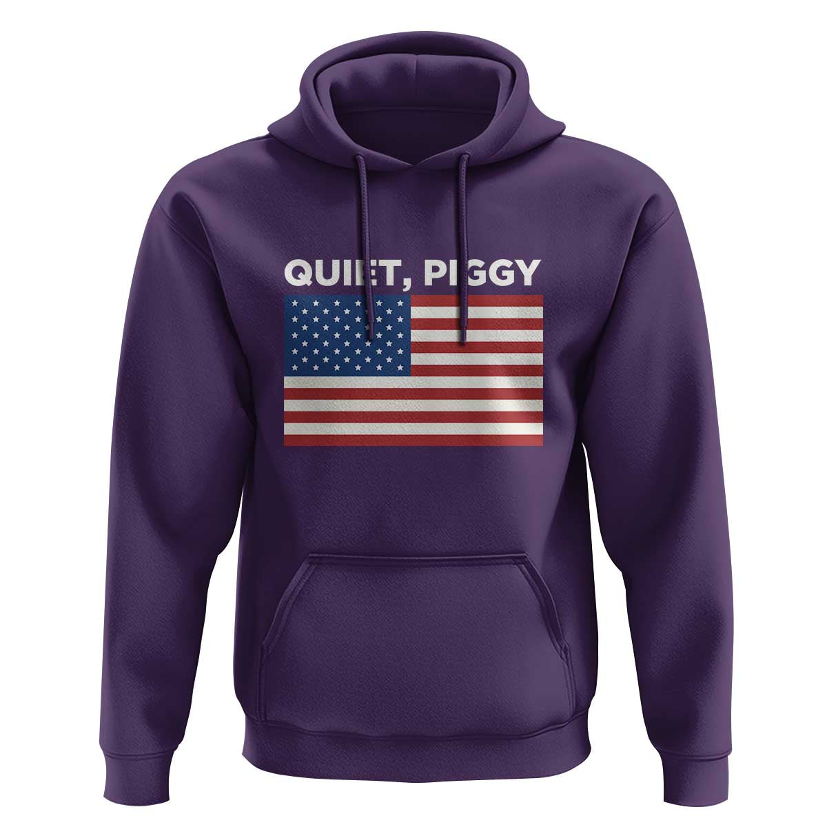 Quiet Piggy Patriotic Meme Hoodie Satirical USA Flag Free Speech - Wonder Print Shop