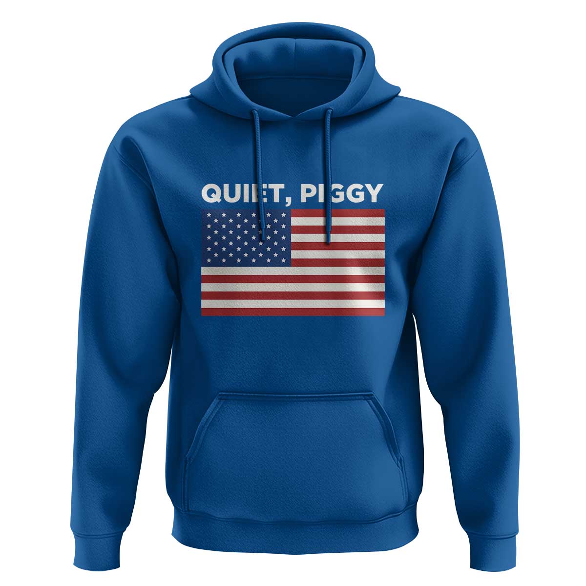 Quiet Piggy Patriotic Meme Hoodie Satirical USA Flag Free Speech - Wonder Print Shop